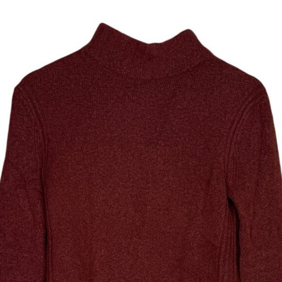 J. Crew Point Sur Alpaca Wool Mock Neck Long Sleeve Knit Sweater XS Burnt Brown - Picture 2 of 15